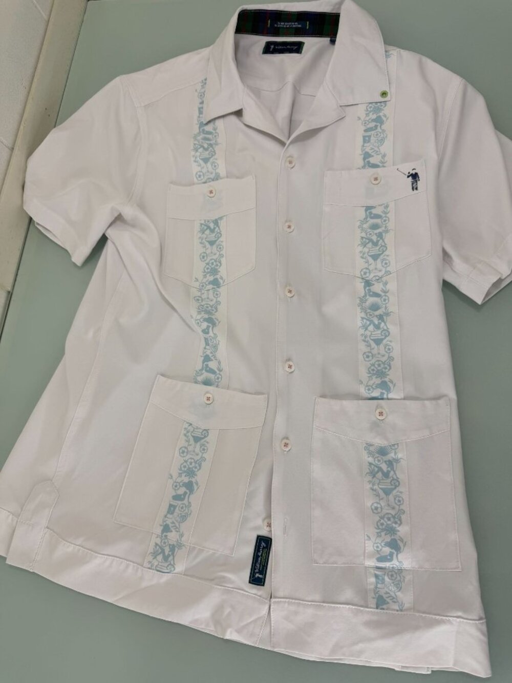 William Murray Shirt Mens M Medium White Bowling Lounge Button Up Golf Leisure